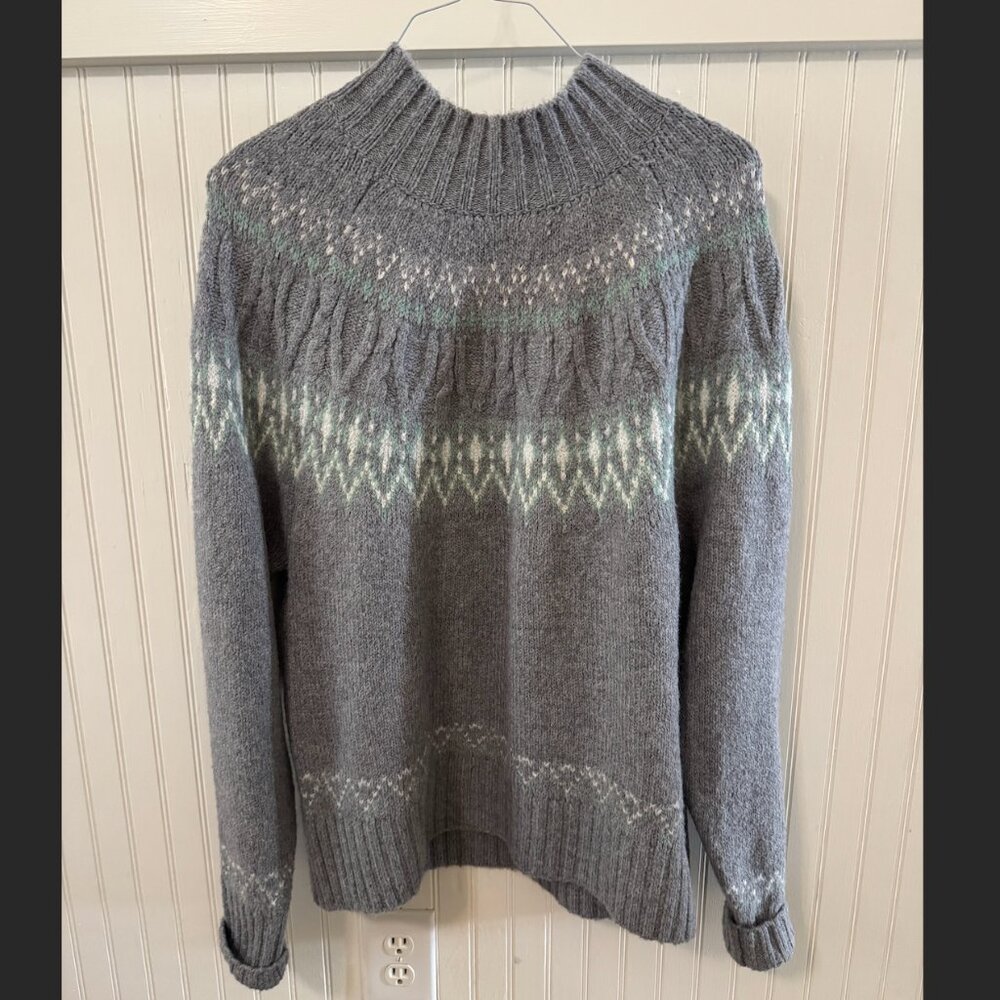 Artelier Nicole Miller Grey Mock Neck Sweater
